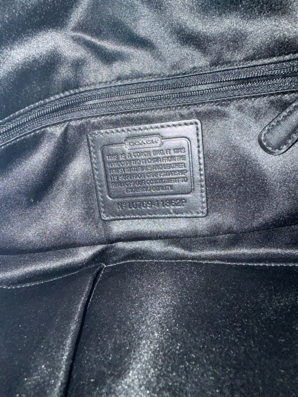 Coach Black and Gray Signature Buckle Shoulder Bag - Picture 7 of 8